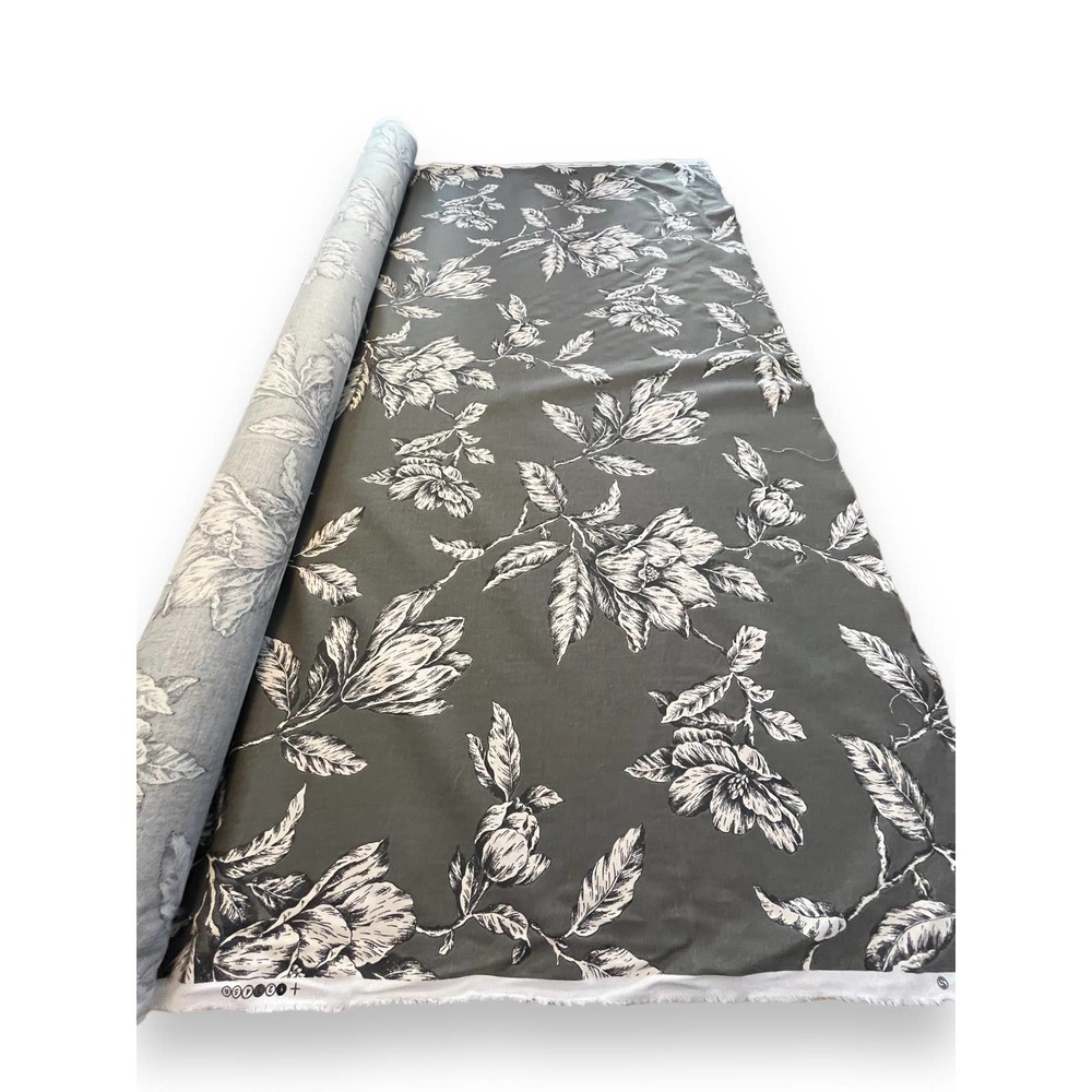 3 yds Magnolia Home Stan Cathell ANTEBELLUM 54" Decorator Fabric | Gray Floral - Picture 3 of 16
